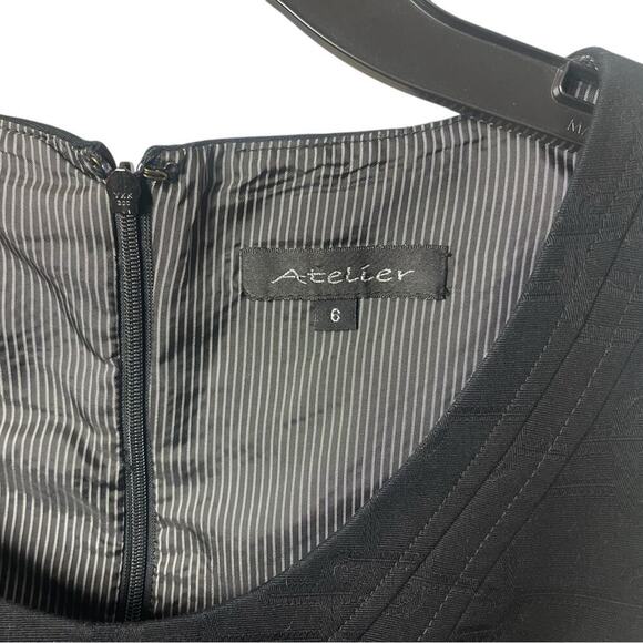 Atelier Chic Black Sleeveless Pencil Dress, Classic, Cocktails, Parties, 0 - Picture 3 of 6